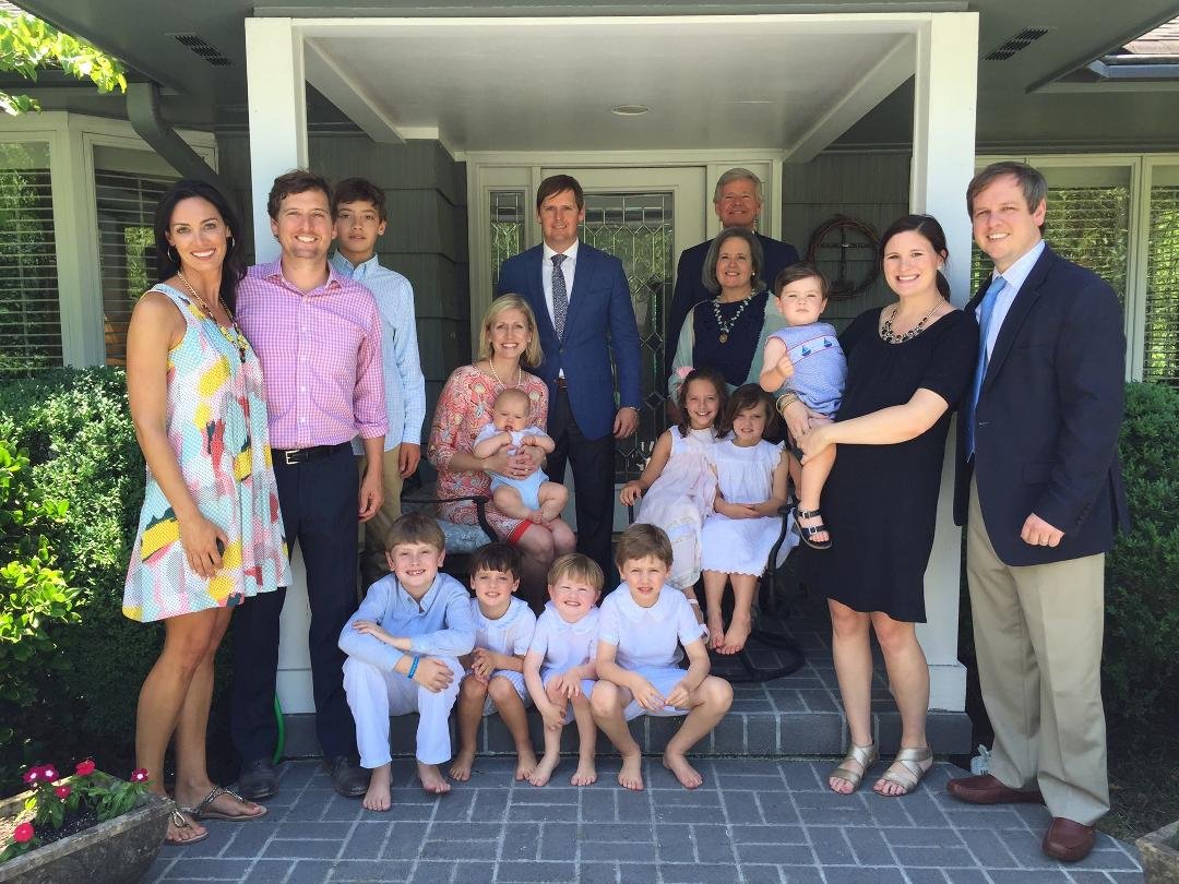 The Baker family on Father's Day. Jeff and Carrie added to our number the next day with their second, another boy named Lawson Allen.