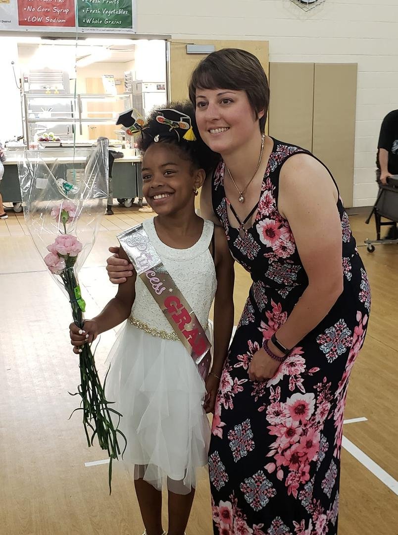 Sanaa with her teacher