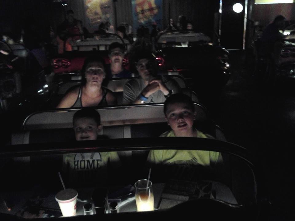 Dinner at the Sci-.fi Diner, didn't think Tom and Jerry was that scary.