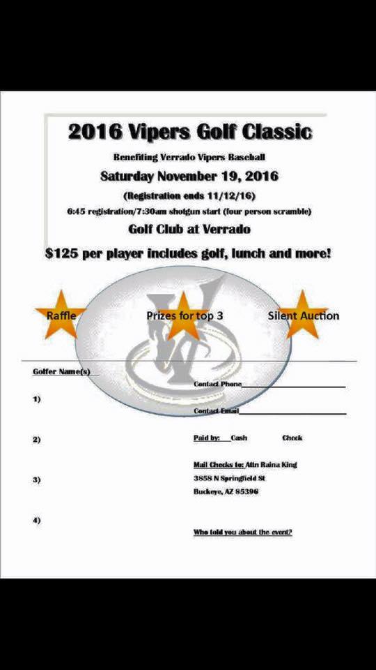 Anyone interested in teeing it up tomorrow morning for a Verrado High School Baseball Fundraiser?