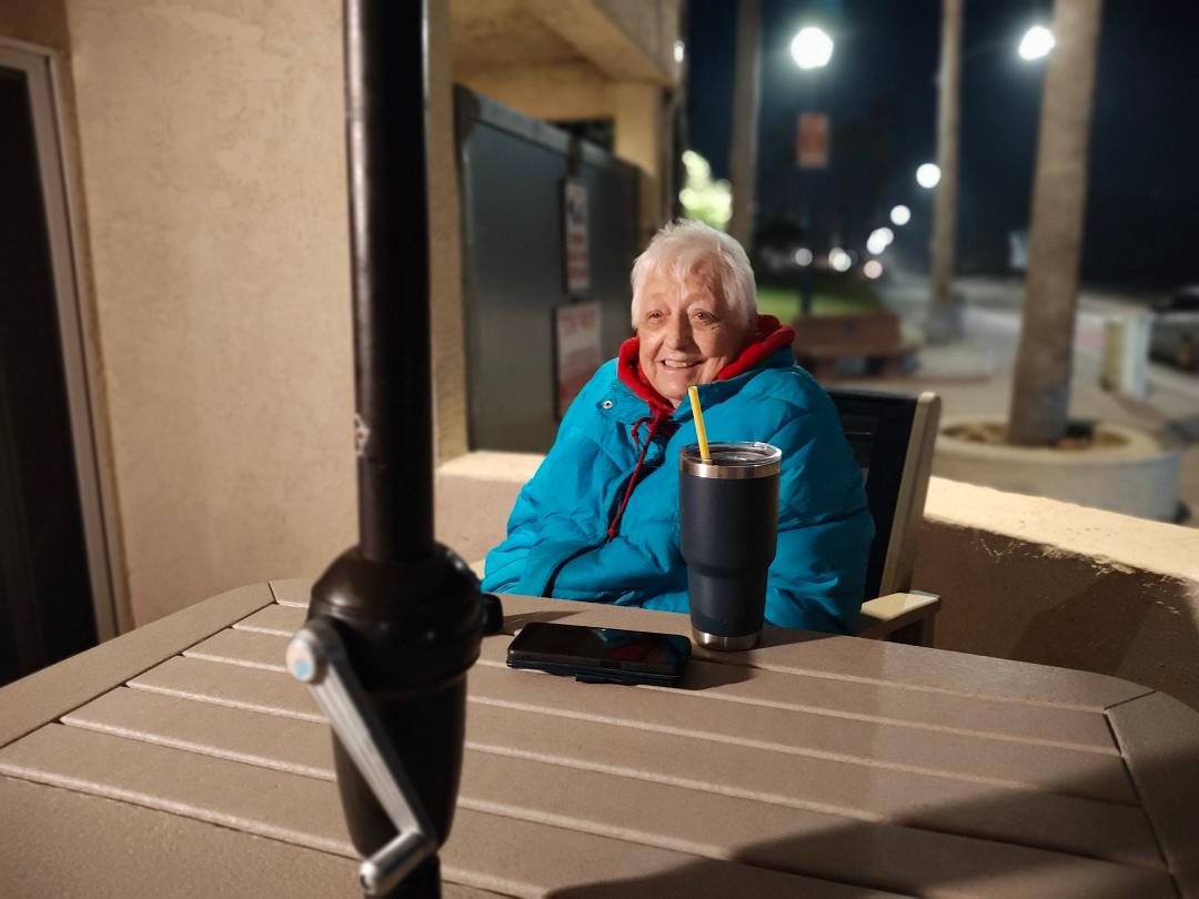 Judy at her favorite home away from home, Southern California Beach Club in Oceanside