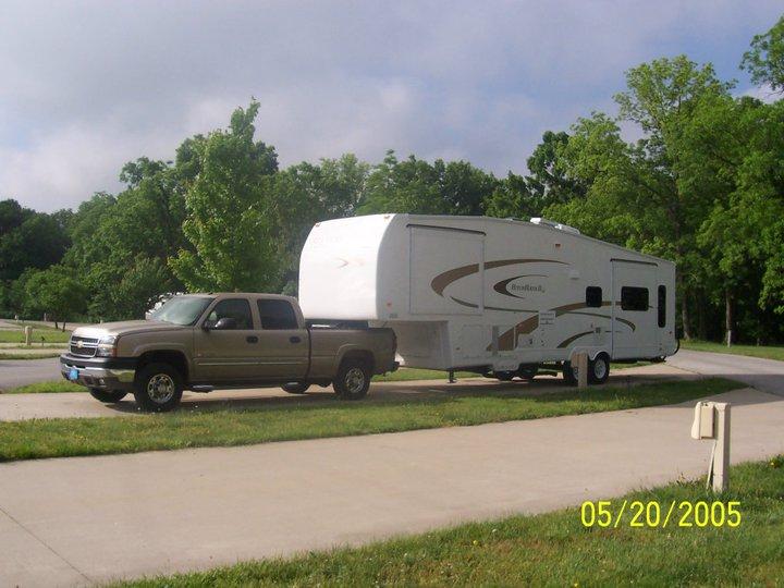 2005 Silverado Diesel W/ 2006 Hitchhiker 5th wheel. Currentl used as a summer home at Potato Lake.