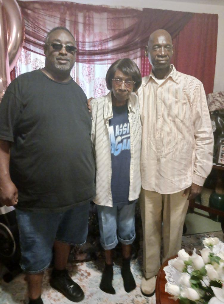 Minnie Louise - Brown 104 years old mother of Earlier Beck-Jones 92 years old . Phillip and Tony
Sons of Ms. Beck Jones