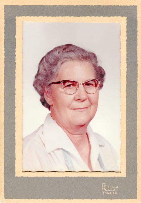 Going through a box of old pictures the other day, I ran across this one and wanted to share. This is my grandma dressed for work as a cook at Ervin elementary school. It must have been taken at school for the yearbook.