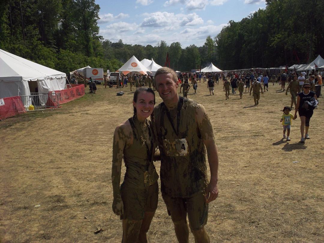 Rob and Lindsey get dirty in the Warrior Dash for St. Jude.