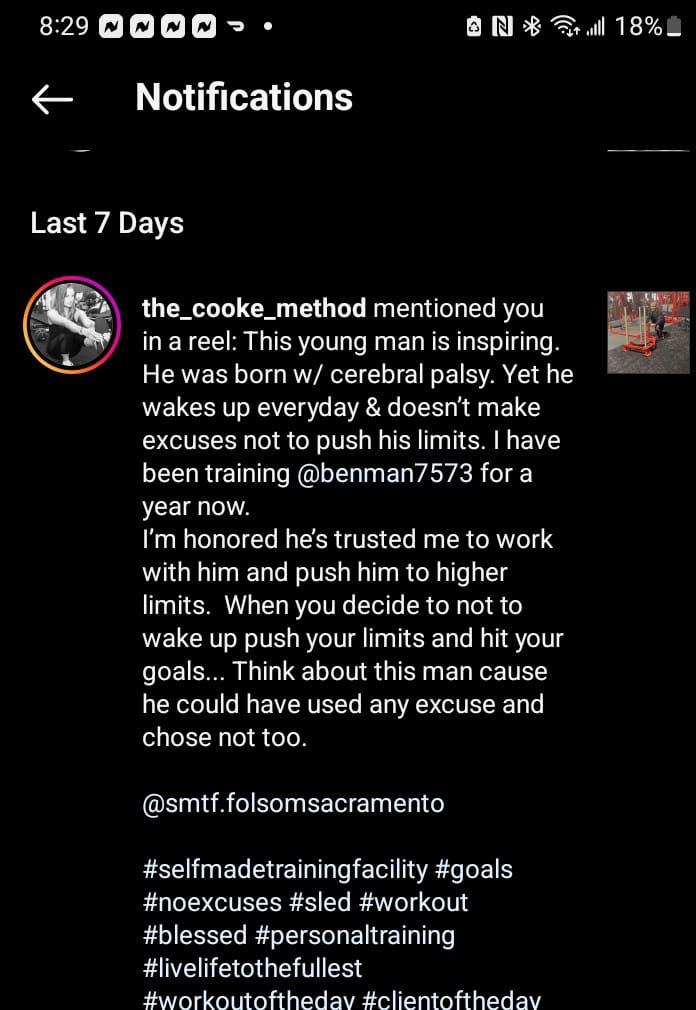 I just want to personally think my trainer Tiffany Cooke for always encouraging me  and pushing me to do my best every week she is absolutely amazing and  awesome Thank you so much for everything God bless.