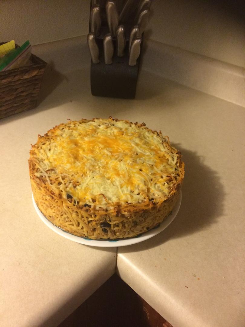 Spaghetti pie!