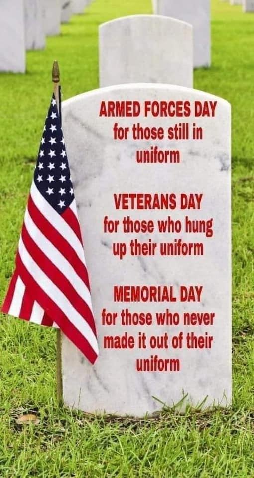 Knowing the difference, and remembering those who made the ultimate sacrifice.
