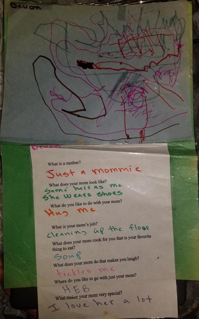 I'm going through old paperwork and I find this gem from 2002 when Dev was 7 years old..he looooovvvveedd going to HEB with me because I sadly never said no to anything. I love you Devon..and those hugs are still the best ?