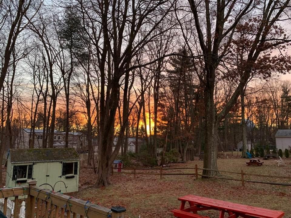 Winter sunrise from my deck.