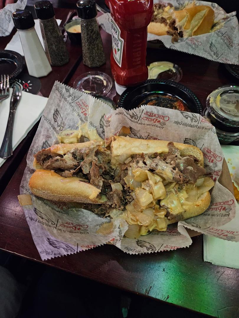 Fantastic Philly cheese sandwich in Philly.