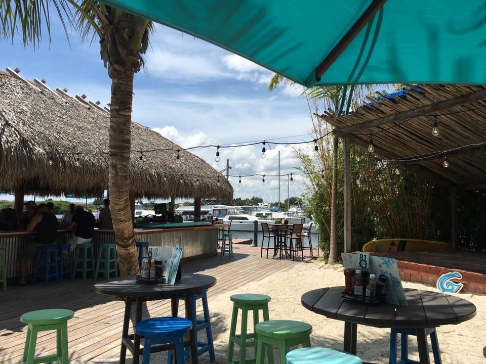 On the beach having lunch