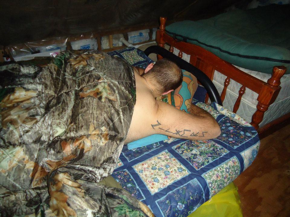 Luke Dreaming about a successful hunt in a cabin of 85 degrees