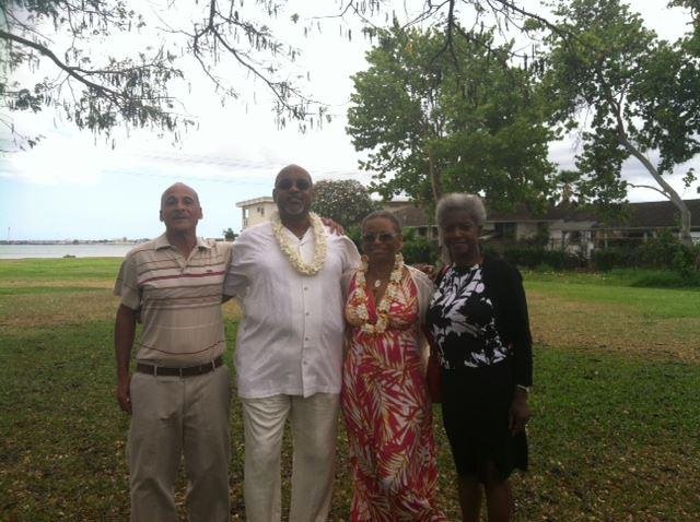 This morning I witness the joining in marriage Reginald IamlivingthelifeinParadise Wise and Paula Wise with the beautiful background of Pearl Harbor. May you two have many blessings and much joy.