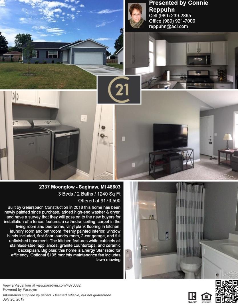 Feature of the Week- 2337 Moonglow. If you haven't checked out the Moonglow homes it should be on your list of ones to check out. All appliances to stay with the home is Energy Star Rated so easy on the budget. Call for