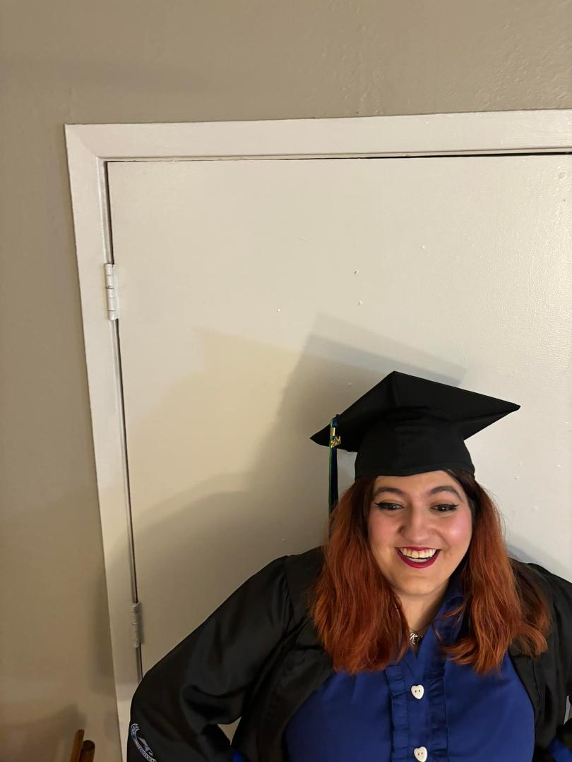 Ana Sherrill getting for graduation ceremony for Texas A&M Corpus Christi. We are so proud of her and love her so much.