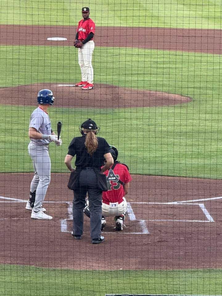 Fresno’s first female umpire behind the plate. She did a great job last night.