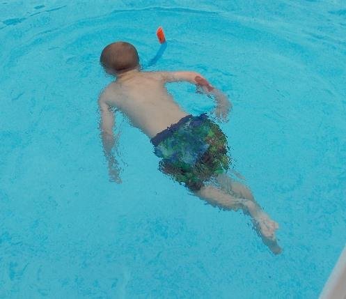 Skyler snorkels like a fish. How many adults can even snorkel?