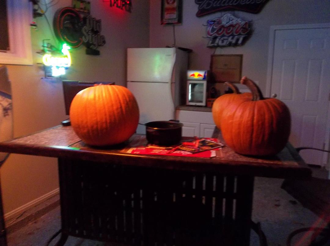 Carving pumpkins with Derek Kristina and Haley. 2012