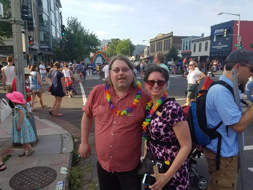 Caught up with my cousin at the DC Capital Pride parade.