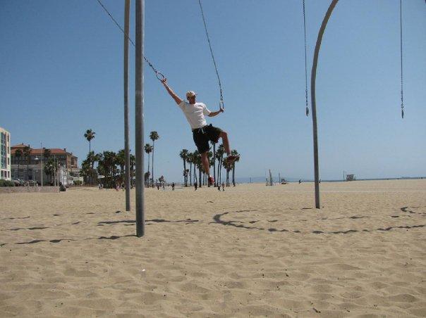 Rings on the beach Santa Monica- harder than it looks!