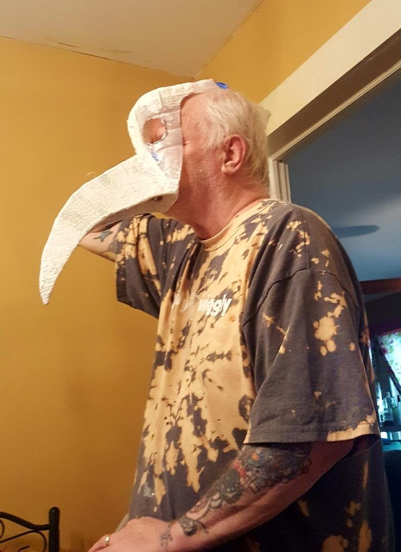 My quarantine activity...working on a "Plaque Mask." Hey, never know when you might need one!