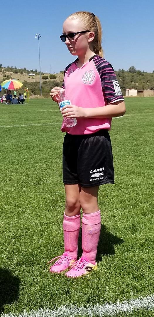 APRIL IS ON THE PINK PUNISHER'S TEAM THIS YEAR IN SOCCER