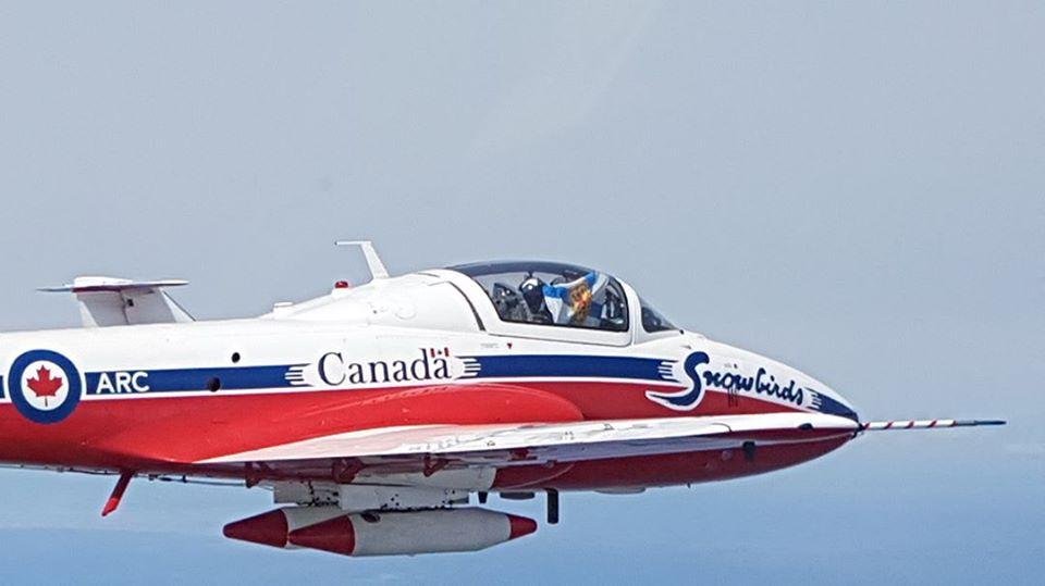 The fellow holding this NS Flag is the number 2 pilot of the snowbirds, Matt MacKenzie who is from Truro Nova Scotia and is very proud to say he is a Nova Scotia.