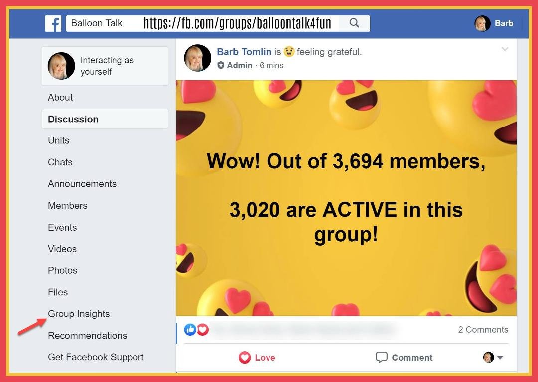 Blown away by this achievement for one of my Facebook groups - Checked the insights for our Balloon Talk group and over 80 percent are ACTIVE members! I manage a lot of groups but it is rare to see an ACTIVE ratio that high
