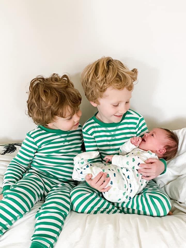 My 2 Grandsons, Jack and Owen with their new little sister Kiera.