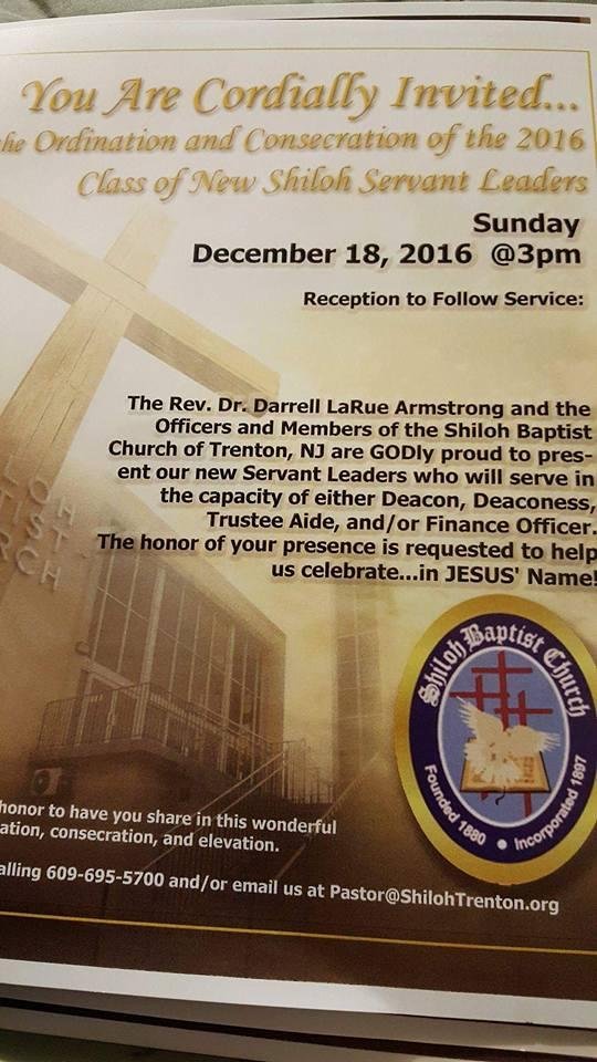 Family and friends, you are invited to attend this service. I will be one of the Trustee Aides!!! I pray that you, you and you are there!!!