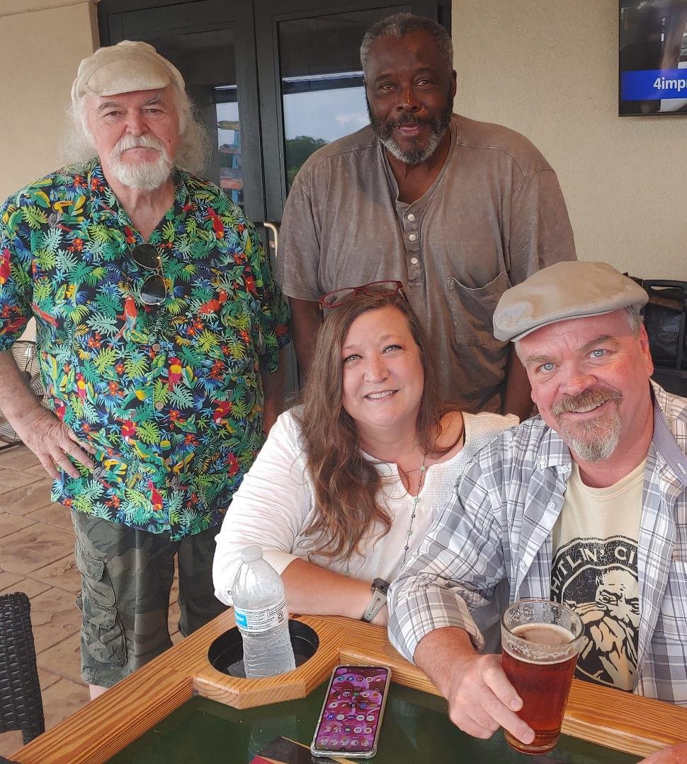 Celebrating with good music and friends at the Scott Place memorial service. RIP, Buzz.
