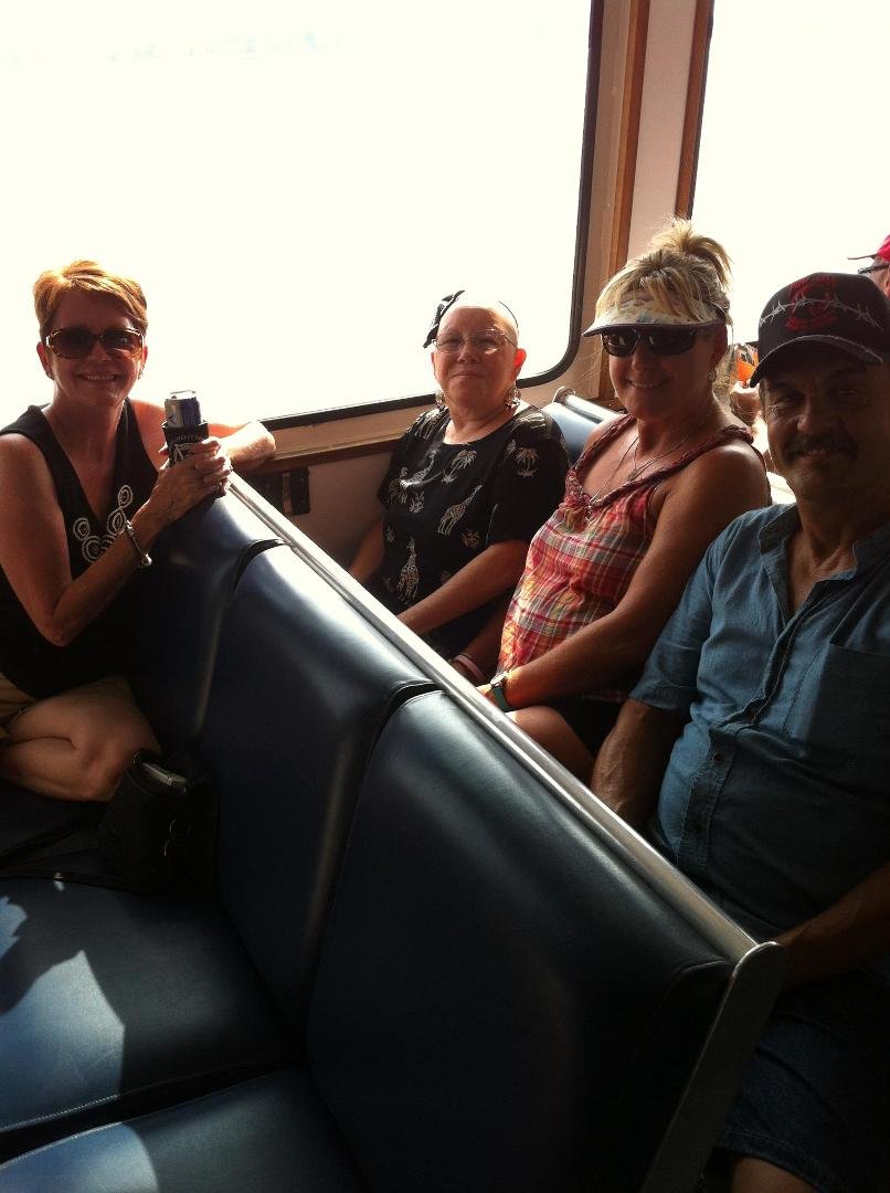 Mimi, Lisa, Sharon & Stan on the Victory Rover