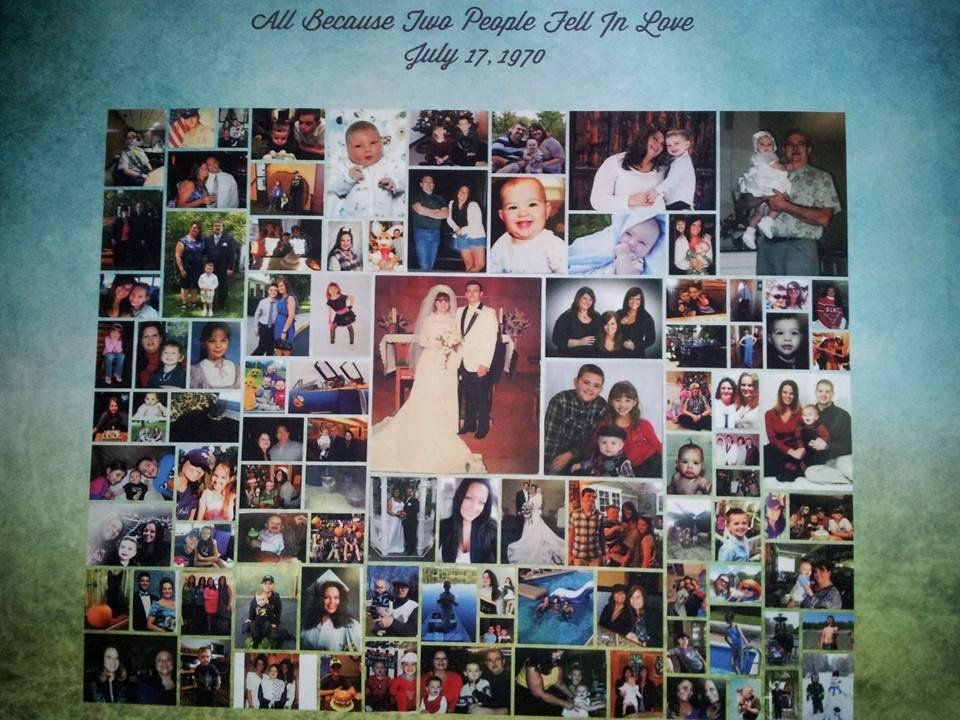 Picture Throw for our 44 th Wedding Anniversary....from Daughter Mandy and her Hubby Pete and Grandson Maks.......Memories of 44 years