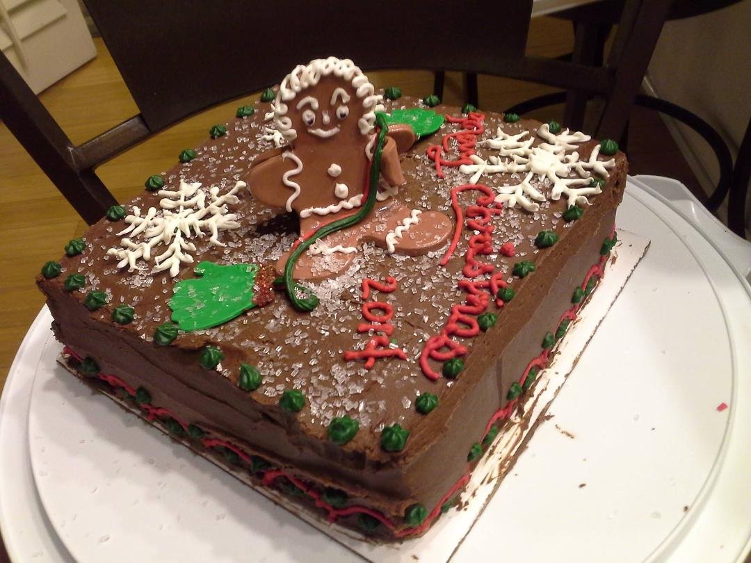 Gingerbreadmen in the snow.