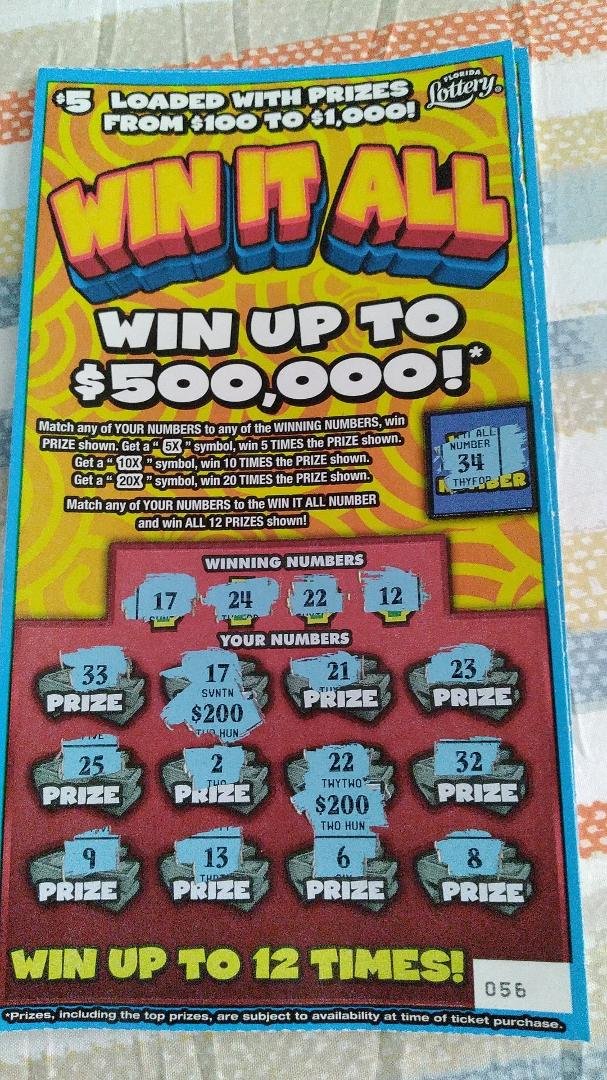Ok, I'll take that!! Nothing like winning $400 on my 1st day here!! 🤑💲💵💵