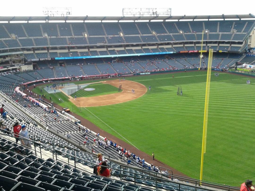 Batting practice at Angel Stadium