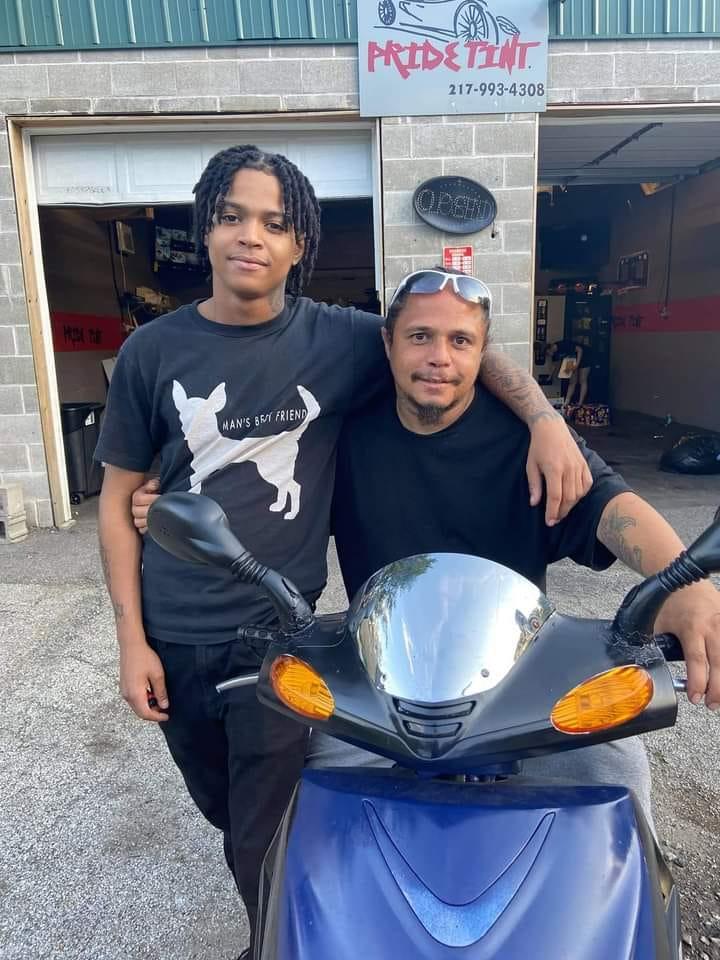 Me and my right hand man... Love u son Trey Bans