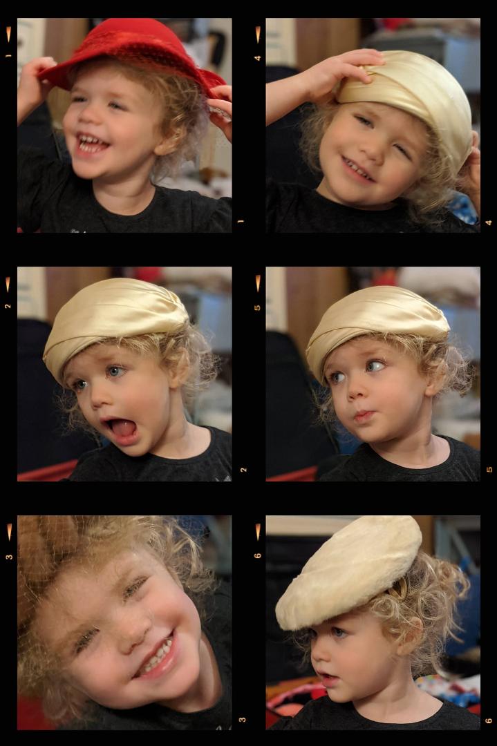 Okay, I couldn't resist looking back at all of them and making a new collage. Sunshine girl of many expressions.