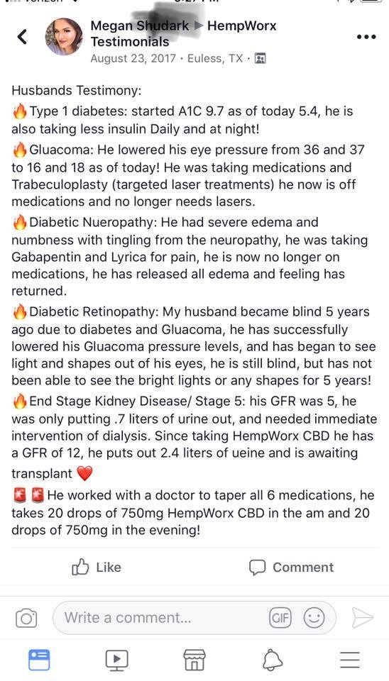 Here’s the amazing testimony of Meagan’s husband! I’m so glad he found our HempWorx CBD Oil and has received such incredible results!