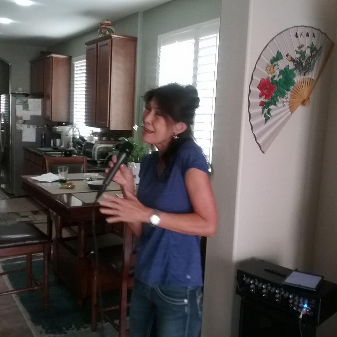 Today, a long-time classmate and friend came over to my sister's house and got to have her over for lunch and we got to hear my sister sing...what a treat. Cissi's husband is making us dinner now.