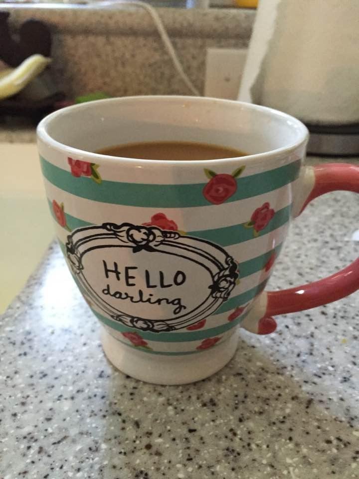 Morning coffee in my birthday mug!