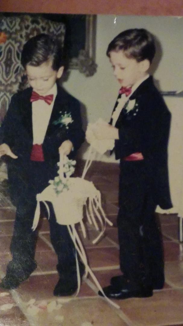 I love this picture. Its my boys at there aunt Vicki Schneider-Huffman they were flower boys they are so handsome. shelby schneider, Douglas Schneider