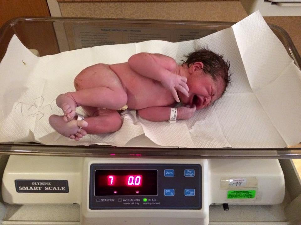 First granddaughter, born this morning! 7 pounds worth!