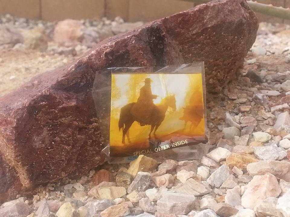 I saw something glowing by a rock in my yard, and this exactly how it was when I found it....it a part of a Marlboro package.