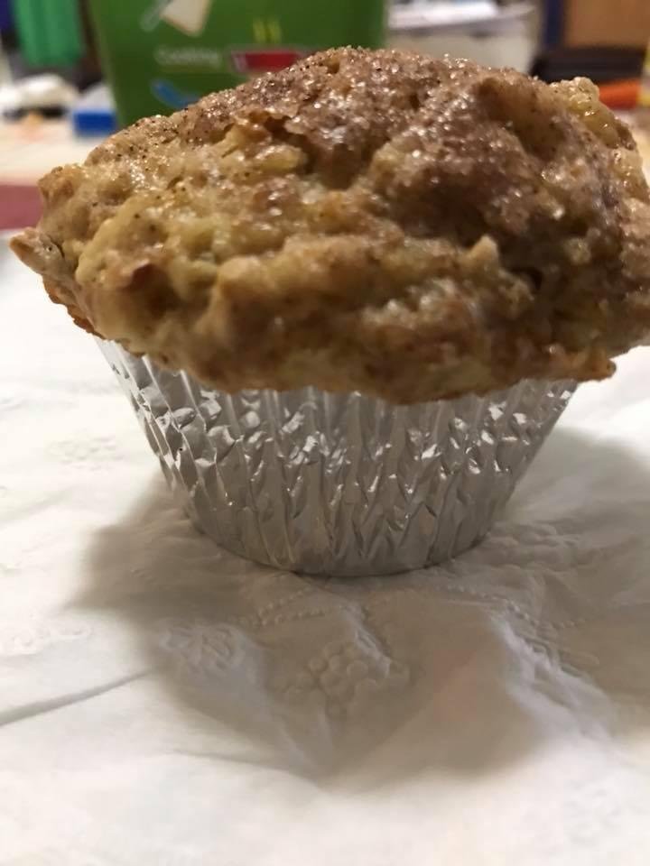 I decided that I wanted a muffin today and made us a apple bran muffins for breakfast