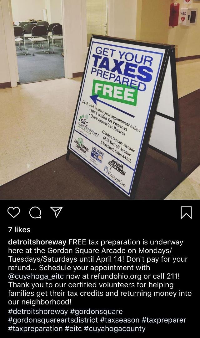 This is pretty cool. If anyone is looking to get their taxes done for free this service is offering help in Gordon Square!!