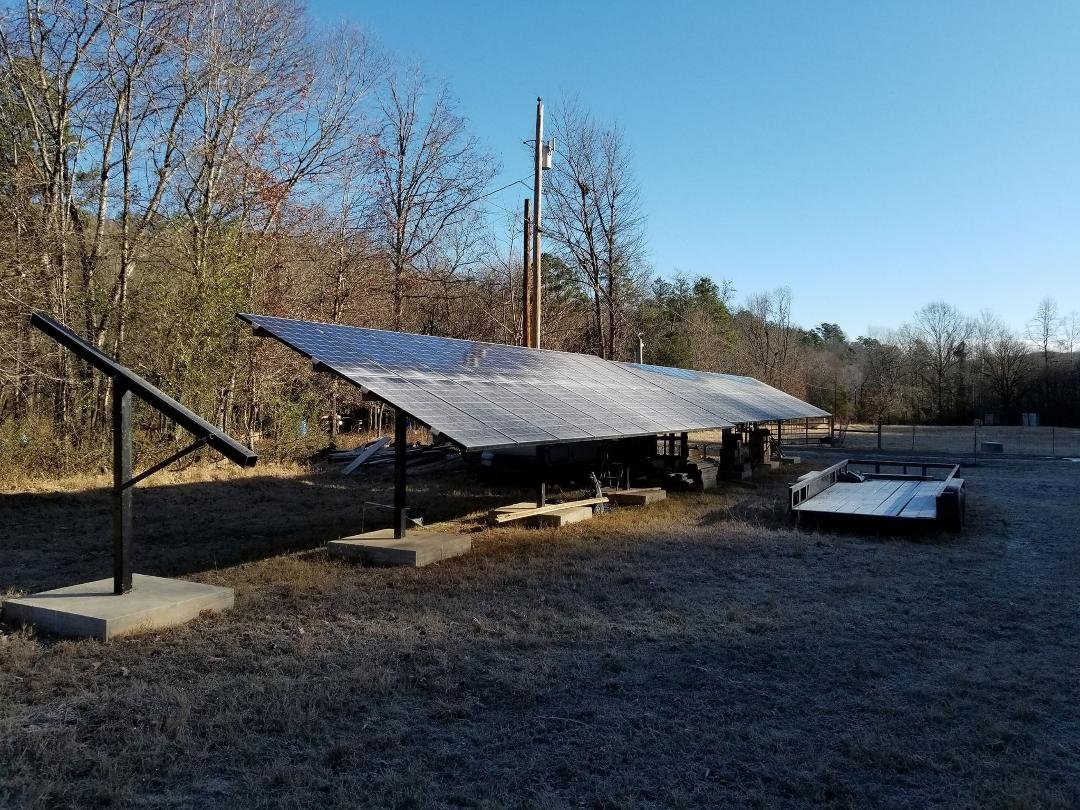 You can see where the sun first hits the panel (northwest corner)