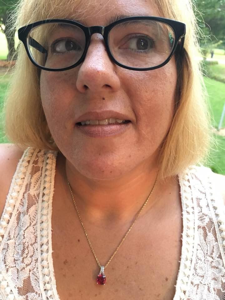 My new Birthstone pendant I got for my Birthday!!! I love it, I think it's beautiful!!! Thank you so much for it Sweetheart Clover Allen. Love you so much to the moon and back and to infinity and beyond😘💙🌝
