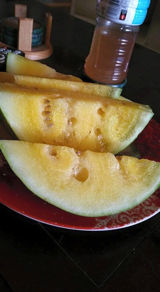 Okay so totally blown away..I bought a seedless watermelon the other day and when I cut it....OMG WTF!!??? What is this!!??